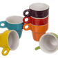 Espressotasse Keramik 6-farbig sortiertes Set auf Chromständer