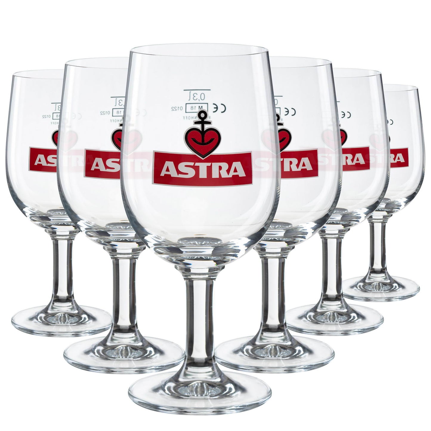 Astra Urtyp Pokal mit Ankerherz geeicht 0,3l 6er-Set
