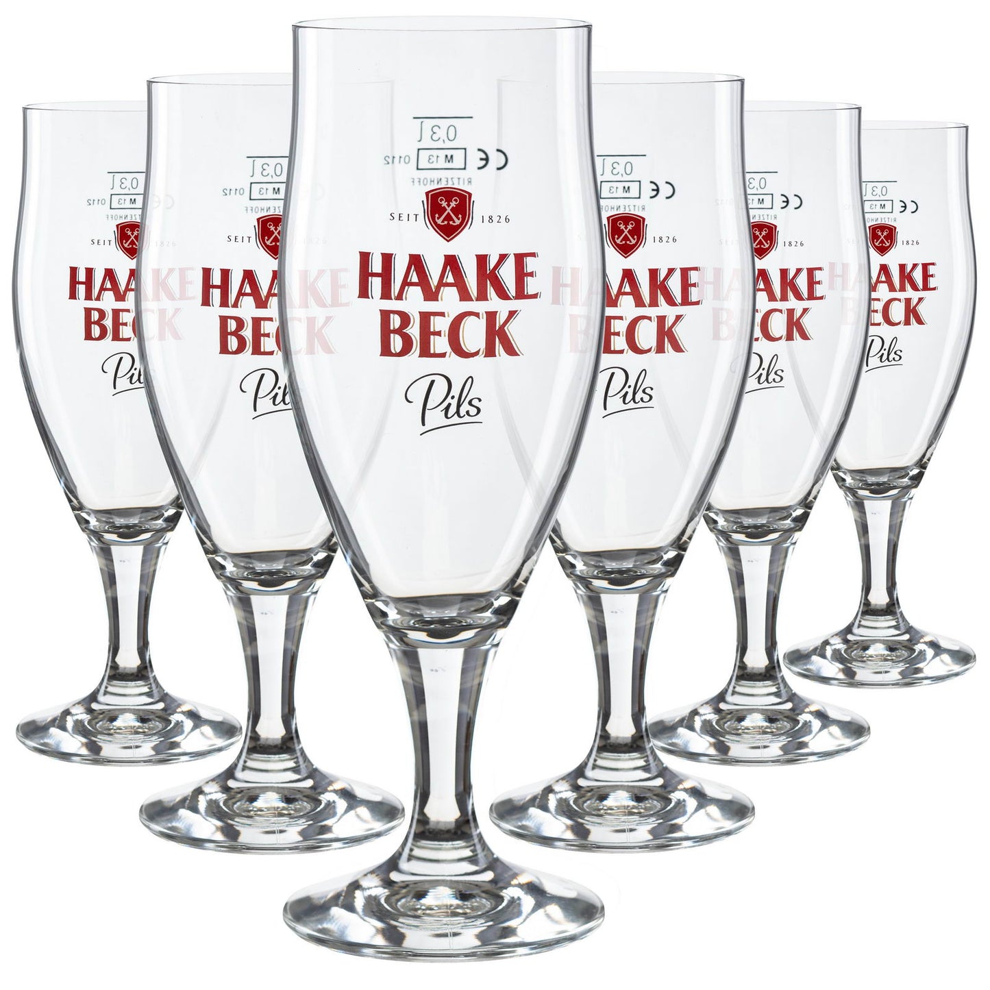 Haake Beck Bierglas Pokal geeicht 0,2l 6er-Set