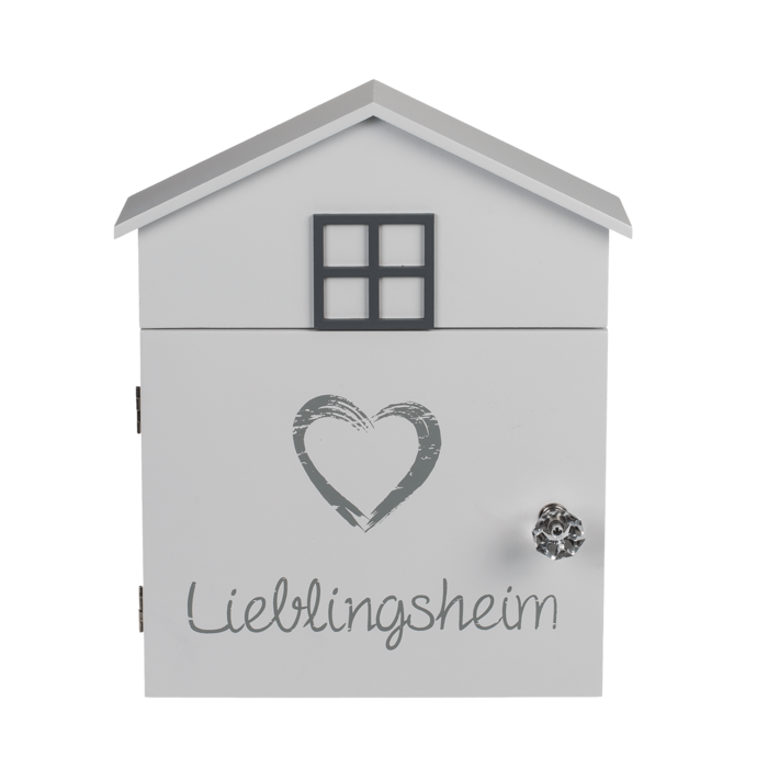 Holz-Schlüsselkasten Weiß Lieblingsheim