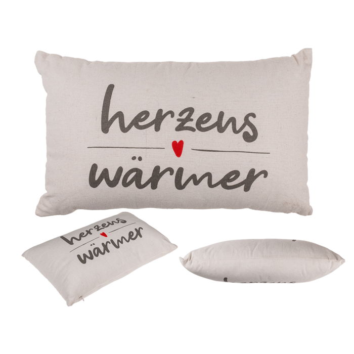 Deko-Kissen Cremefarben Herzenswärmer